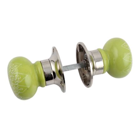 Lime Green Gerbera Flower Mortice Handle 2.25